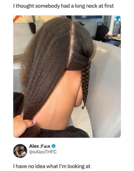 [thought somebody had along neck at first