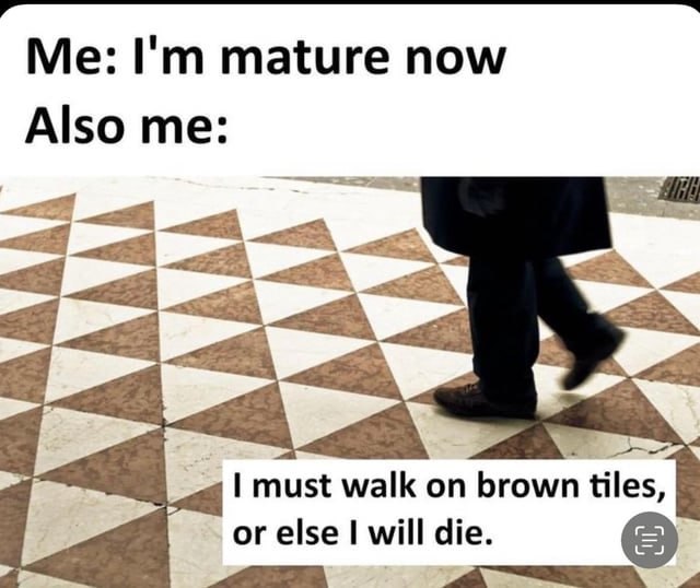 Me: Im mature now Also:me:
