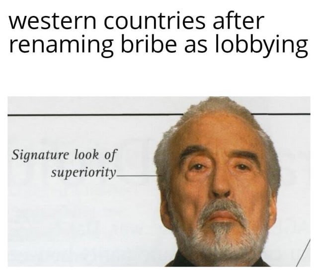 western countries after renaming bribe as lobbying
