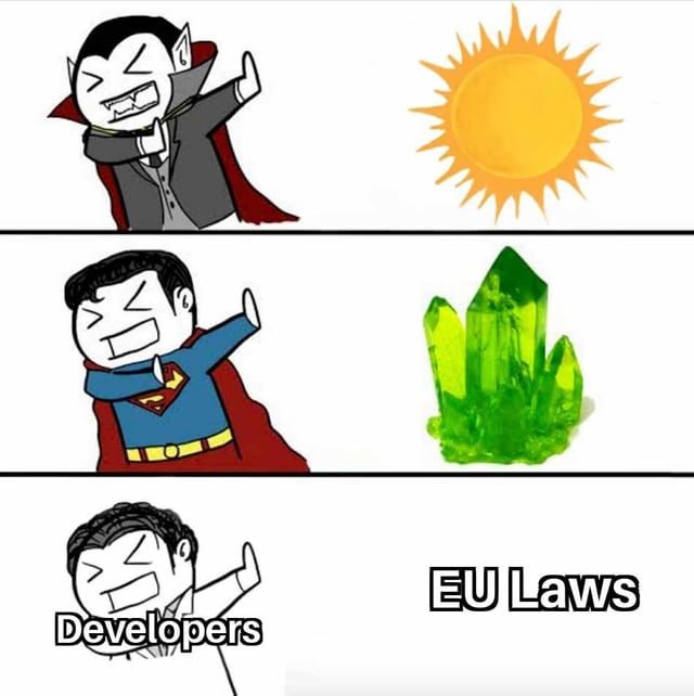 a cartoon of a man with a green stone and a cartoon of a man with a green stone