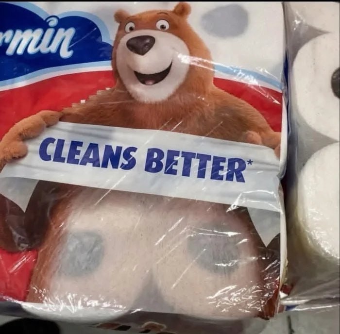 #canada a bag of toilet rolls with a bear on it