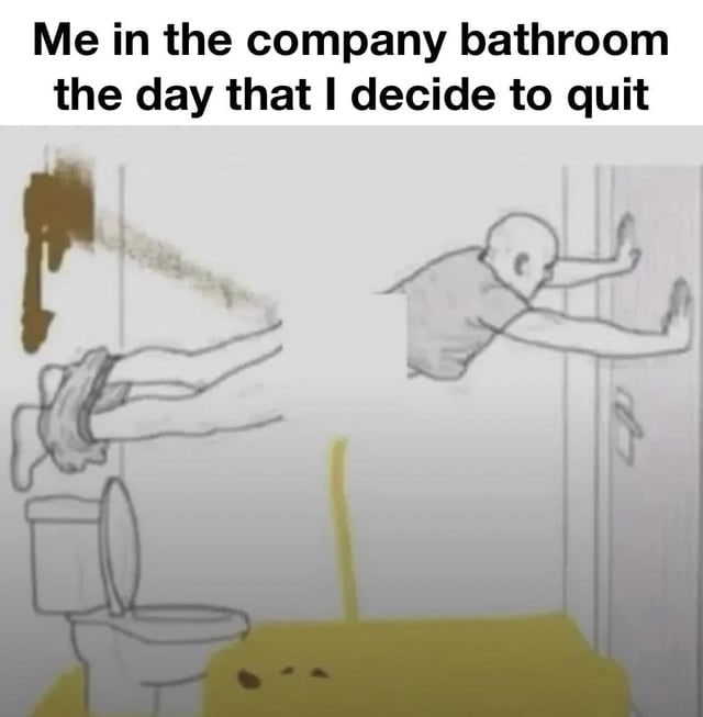 Me in the company bathroom the Me in the company bathroom the daythat I decide to quit