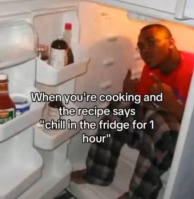 Canada Scene a man sitting in the fridge with a bottle of beer