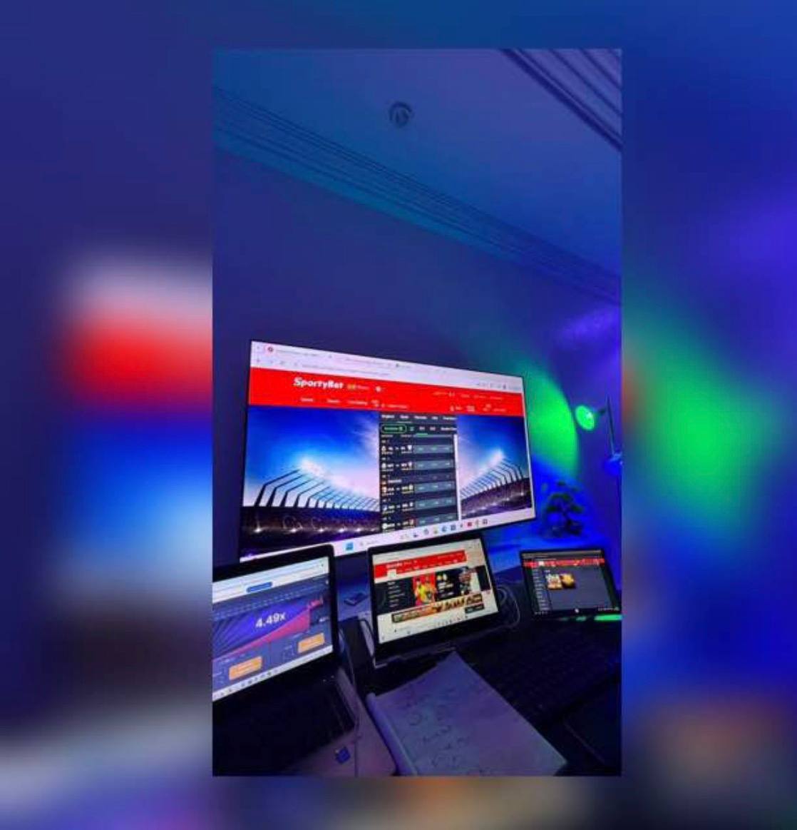 Did you need free correct score a computer screen with a football stadium