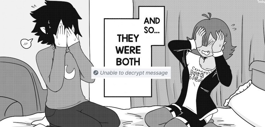 a cartoon drawing of two people sitting on a bed