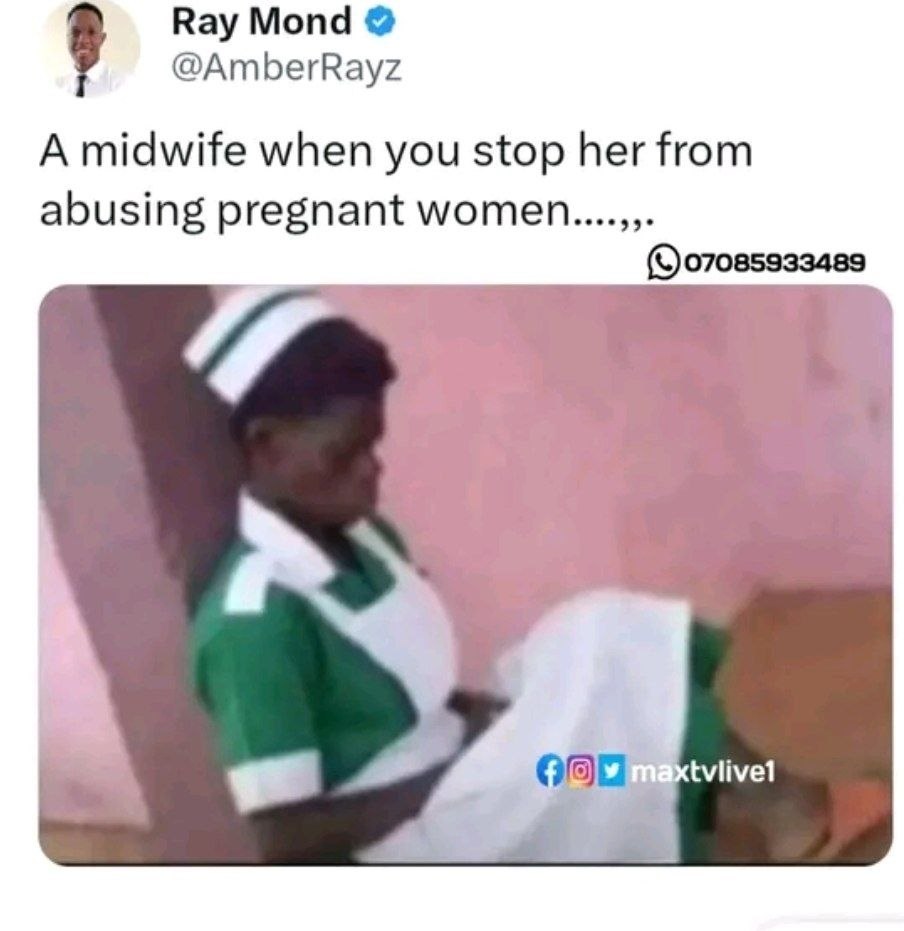 Ray Mond @. @AmberRayz A midwife Ray Mond @. @AmberRayz A midwife when you stop herfrom abusing pregnant women....,,. (Wovossaszass: